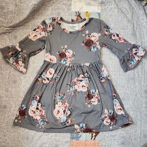 Honeydew Intimates Gray Floral Kids Dress